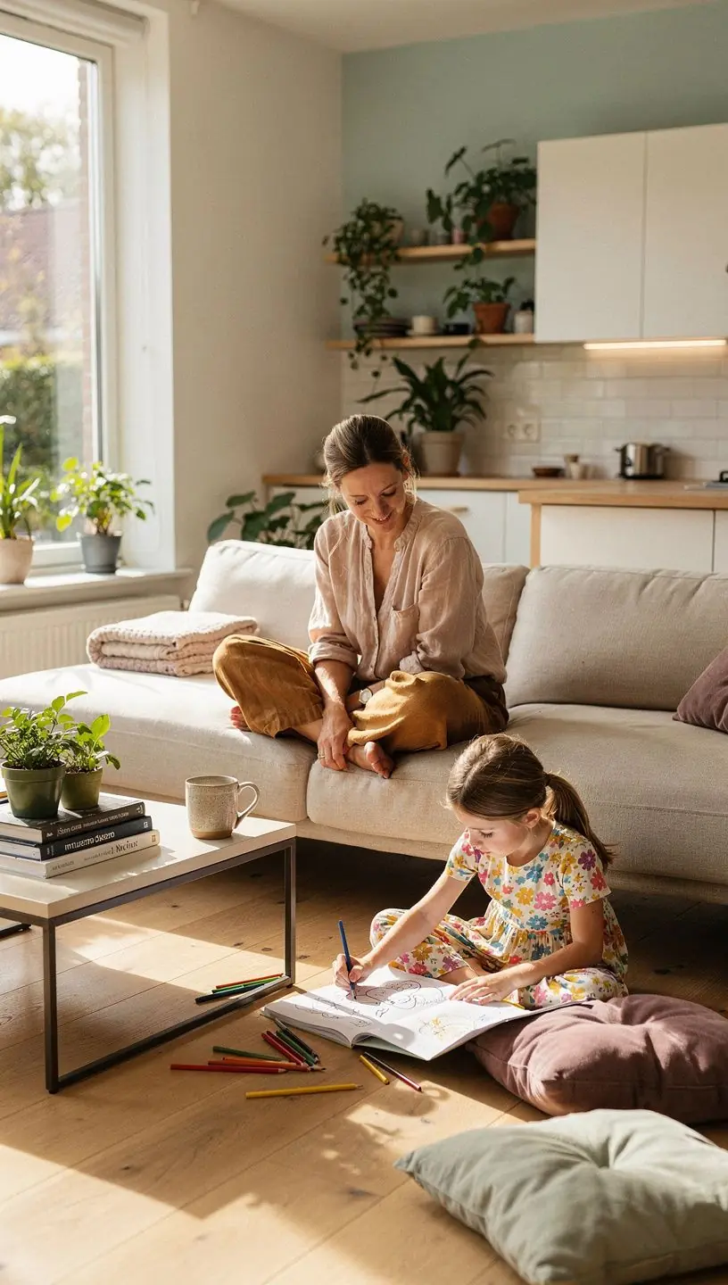 Vaikas piešia ant popieriaus, išreikšdamas savo kūrybiškumą.